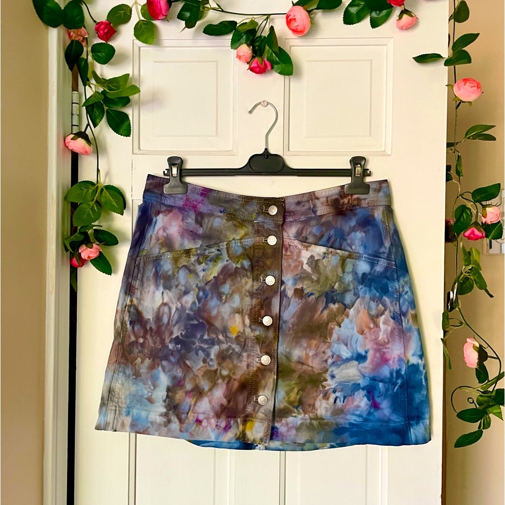 Madewell Button-Front Stretch Denim A-Line Skirt